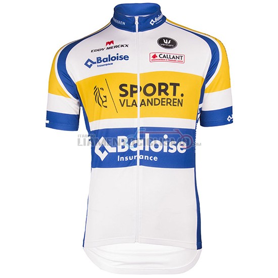 Abbigliamento Sport Vlaanderen Baloise 2016 Manica Corta E Pantaloncino Con Bretelle bianco e giallo - Clicca l'immagine per chiudere